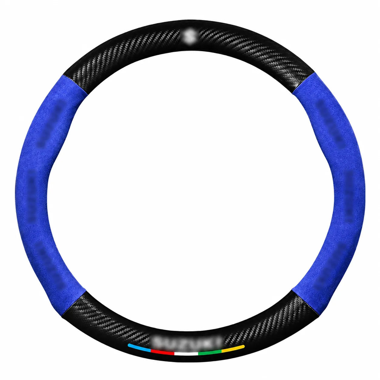 Cubre volante universal • Con logo de marca • Acabados con fibra de carbono y gamuza